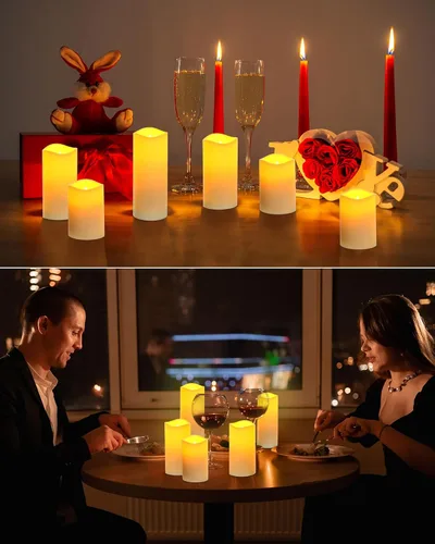 Miniatura 7 de Geelin 30 velas LED impermeables con 5 controles remotos, velas parpadeantes sin llama al aire libre, velas realistas que funcionan