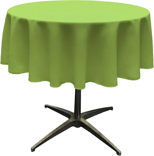 Miniatura 75 de LA Linen - Mantel redondo lavable de popelina de poliéster, resistente a manchas y arrugas, 51", mantel de tela para comedor, cocina, fiesta, Negro