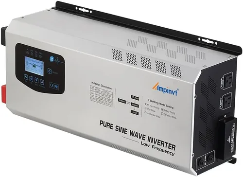 Miniatura 10 de Ampinvt Inversor de Potencia de Onda Sinusoidal Pura 5000W Pico 15000 Watts 24V DC a 120/240V AC Fase Dividida con Cargador AC de Batería, Inversor