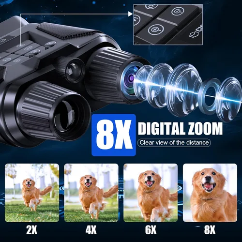 Miniatura 3 de Gafas de visión nocturna, binoculares de visión nocturna 4K para adultos, batería recargable de 5000mAh y tarjeta TF de 32 GB, binoculares