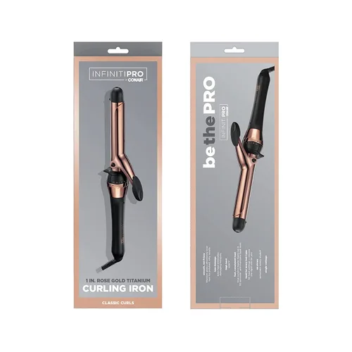 Miniatura 7 de CONAIR INFINITIPRO - Rizador de titanio de oro rosa de 1 pulgada, el barril de 1 pulgada produce rizos clásicos, para uso en cabello corto, mediano