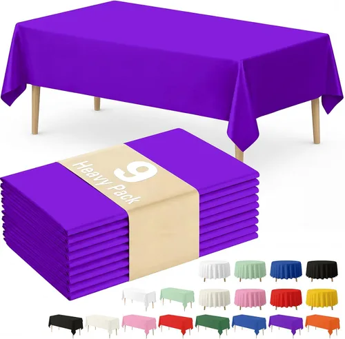 Miniatura 21 de Fixwal Mantel de plástico negro desechable de 54 x 108 pulgadas, mantel rectangular impermeable, paquete de 5 para graduación, decoración de fiesta