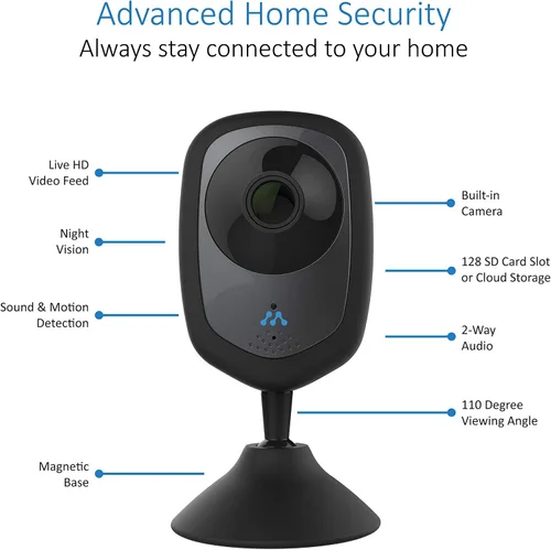 Miniatura 7 de Momentum Cámara de seguridad inalámbrica HD para interiores con audio de 2 vías, visión nocturna, monitor de mascotas para iOS y Android