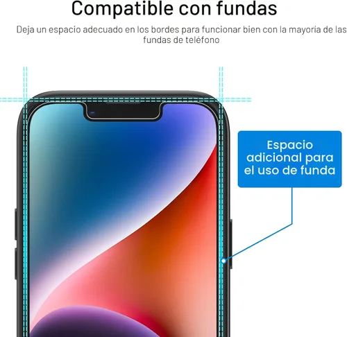 Miniatura 4 de Protector de pantalla de privacidad JETech para iPhone 16e 2025, iPhone 14 de 6.1 pulgadas, película de vidrio templado antiespía, 2