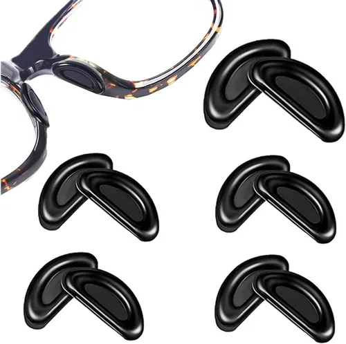 BEHLINE - Almohadillas para la nariz para anteojos, adhesivo antideslizante, pieza de nariz, de silicona suave, fuertes y adhesivas, en forma de D,
