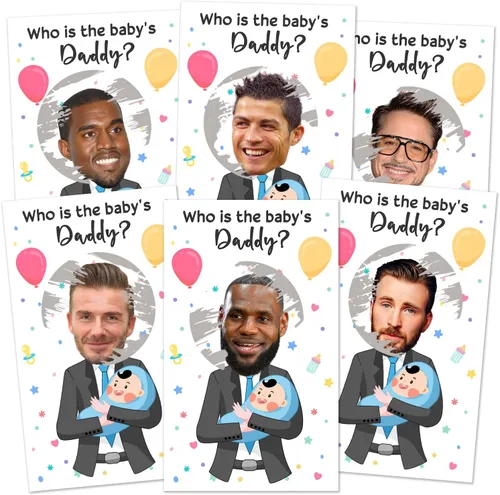 Miniatura 20 de Ggjgrpx Juegos Divertidos de Baby Shower Tarjetas para Rascar, Adivina Papá Tarjeta de Lotería para Rascar Tarjetas de Rifa Juego, Ideas de Juego