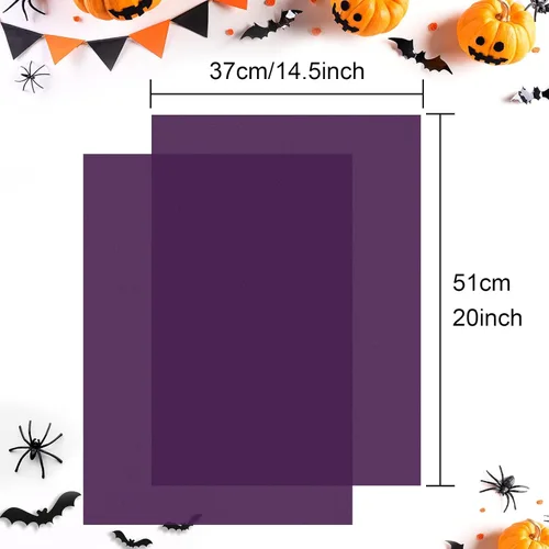 Miniatura 2 de CHRORINE Papel de seda morado - 60 hojas, 20 x 14.5 pulgadas, envoltura de regalos de arte de Halloween y fiesta, manualidades y decoración Púrpura