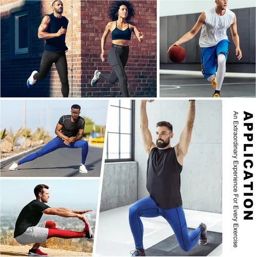 Miniatura 5 de Runhit - Paquete de 1 o 2 pantalones de compresión para hombre para correr, entrenamiento