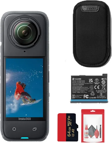 Insta360 X4 - Cámara de acción impermeable 360 8K con sensores de 48 MP, video 5.7K 360, foto 360 de 72 MP, edición AI, para deportes, viajes,