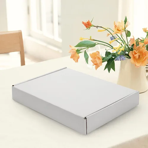 Miniatura 5 de HORLIMER - Cajas de envío de 13 x 10 x 2 pulgadas, conjunto de 25 unidades, caja de cartón corrugado blanca, para envíos por correo de literatura