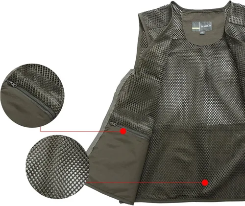 Miniatura 4 de Chaleco Flygo para hombre para pesca trabajo safari viaje de reportajes o para actividades al aire libre en verano con bolsillos