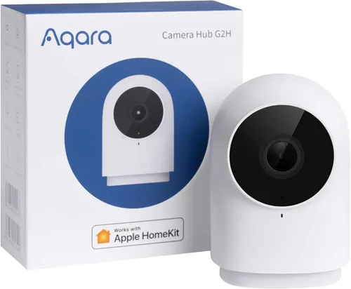 Aqara Cámara de seguridad, cámara de video segura HomeKit, visión nocturna, audio bidireccional, cámara interior enchufable HD 1080P, cámara de