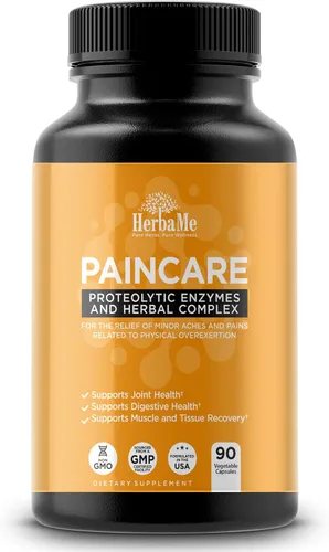 HerbaMe Enzimas proteolíticas con serrapeptasa, bromelina y mezcla de hierbas para movilidad y recuperación activa, fórmula enzimática sistémica