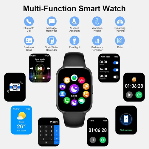 Miniatura 9 de Smart Watch for Women with Bluetooth Call Answer/Dail,1.75" DIY Dial Fitness Watch with Heart Rate Sleep Monitor Step Counter Calorie 120+Sport