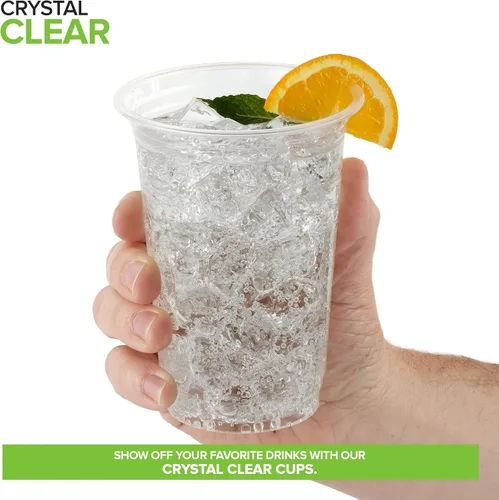 Miniatura 4 de Stock Your Home Vasos fríos transparentes de 16 onzas (paquete de 100), vasos desechables para agua, vino, muestras de cerveza
