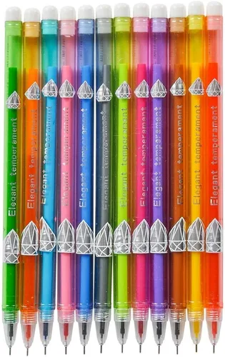 Miniatura 4 de Bolígrafos de gel de tinta multicolor con forma de diamante de 7 pulgadas (paquete de 24) para escribir, dibujar, notas, diario diario, diario
