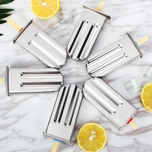 Miniatura 4 de 10 moldes de acero inoxidable para paletas y moldes de paletas de helado con 10 máquinas cuadradas para hacer paletas de hielo + 100 palos de bambú
