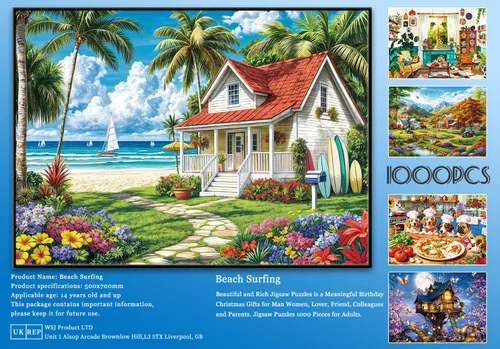 Miniatura 7 de Rompecabezas para adultos de 1000 piezas rompecabezas de 1000 piezas para adultos rompecabezas de 1000 piezas - Vacaciones de verano en la playa