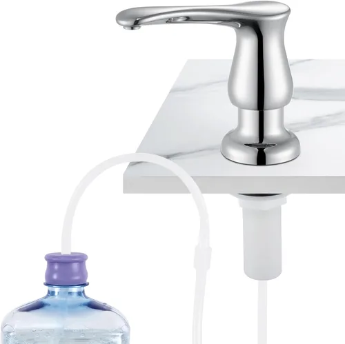 Miniatura 10 de GAGALIFE Dispensador de jabón para fregadero de cocina, dorado cepillado, dispensador de jabón debajo del fregadero con kit de tubo de extensión