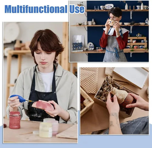 Miniatura 6 de Frienda 3 juegos de botellas de remolque antideslizantes para cerámica, esmalte de cerámica, aplicador de punta de precisión, botella de pegamento
