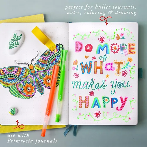 Miniatura 6 de Primrosia 48 bolígrafos de gel con purpurina, incluidos metálicos, pastel y fluorescentes, para libros de colorear y bolígrafos de diario