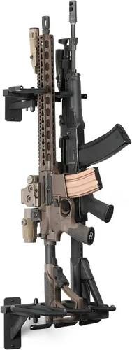 Savior Equipment Soporte de Pared para Rifles Montado en la Pared Táctico para Escopetas Carabinas Armas de Fuego Exhibidor de Armas Independiente