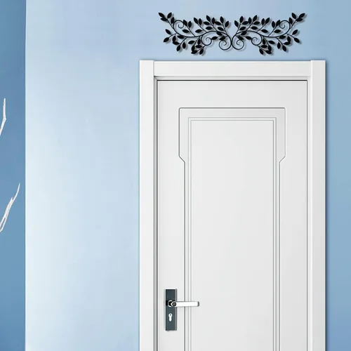 Miniatura 6 de ESTART 2 piezas de hojas de árbol de metal decoración de pared de hoja de olivo de vid, arte de pared de hoja de olivo, esculturas de pergamino