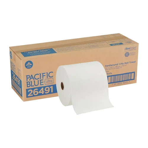 Georgia-Pacific Blue Ultra - Rollos de toallas de papel reciclado de alta capacidad de 8 pulgadas por GP PRO (Georgia-Pacific), color blanco, 26491,