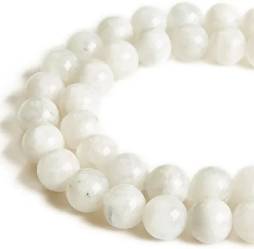 Miniatura 20 de 45 cuentas de jade azul y blanco de 0.315 pulgadas, cuentas de piedras preciosas naturales redondas sueltas para hacer joyas Jade blanco azul