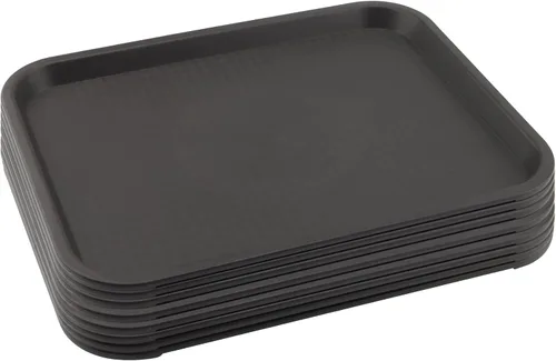 Miniatura 9 de Paquete de 5 bandejas azules de comida rápida de 13.8 x 10.6 pulgadas, bandejas rectangulares grandes para servir restaurante, bandejas de plástico