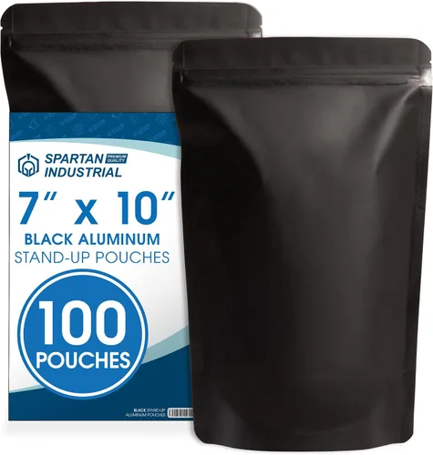 Miniatura 11 de Spartan Industrial Bolsas de Mylar de Pie de 3.5" X 5.5" Negro Mate - 100 Bolsas Pequeñas a Prueba de Olores con Apertura Termosellable y Cremallera
