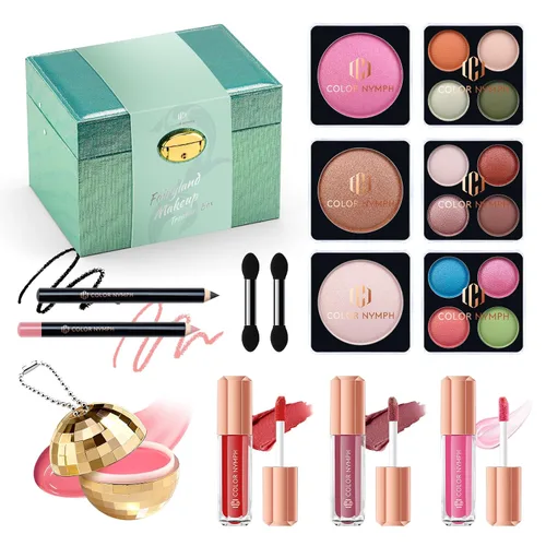 Miniatura 10 de Color Nymph Juego de maquillaje para mujeres, adolescentes y niñas con bolsa de kits de maquillaje para viajes, incluye paleta de sombra de ojos