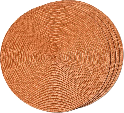 Miniatura 45 de FunWheat Juego de 6 manteles individuales redondos trenzados para mesas de comedor, tejidos, lavables, antideslizantes, de 15 pulgadas