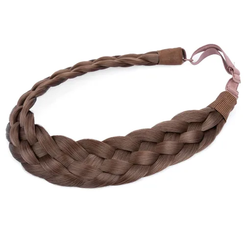 Miniatura 24 de Diadema clásica de cabello sintético trenzado de 5 hebras, trenzas gruesas y anchas, extensión de cabello con elástico para mujeres y niñas