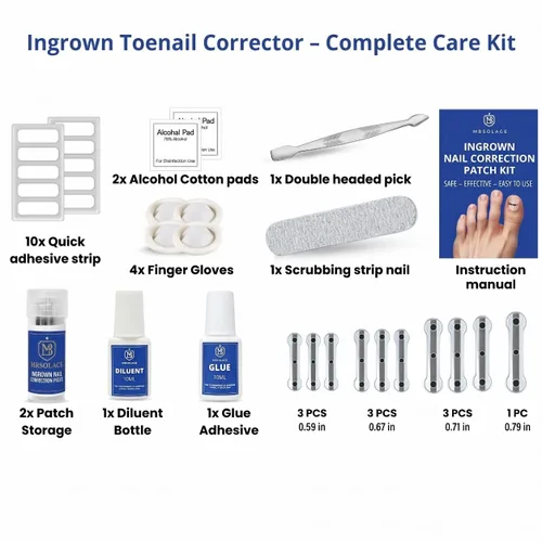 Miniatura 9 de Kit de tratamiento y corrector de uñas encarnadas de aleación de titanio de alta calidad, tiras correctoras hipoalergénicas para uñas de los pies
