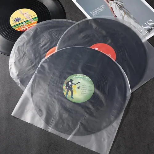Miniatura 7 de Zonon 100 Pieces LP Inner Sleeves 12 Inch Vinyl Record Sleeves Proper Protection Anti Static Round Bottom for Long Playing Collections