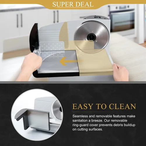 Miniatura 6 de SUPER DEAL Cortador Eléctrico Premium de Carne para Alimentos - Hoja de Acero Inoxidable de 7.5 Pulgadas para Cocina Hogar, Deli, Carne, Alimentos