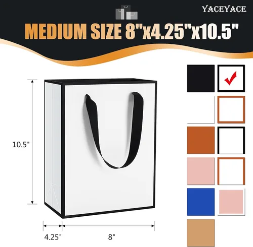 Miniatura 3 de Bolsas de regalo de tamaño mediano, venta al por menor, mercancía Blanco Negro