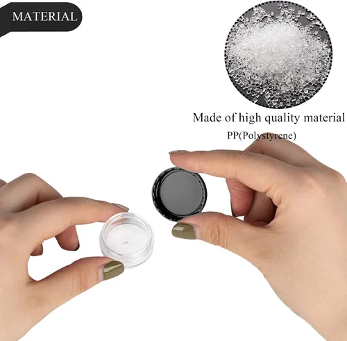 Miniatura 3 de 50 recipientes de muestra de 0.11 oz, frascos vacíos de 0.11 onzas líquidas con tapas, pequeños recipientes para cosméticos, mini tarros de muestra