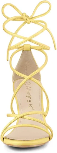 Miniatura 4 de Allegra K - Sandalias de tacón grueso con tiras delgadas para mujer