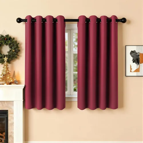 Miniatura 107 de Cortinas de oscurecimiento de habitación de 45 pulgadas de largo para dormitorio y sala de estar, cortinas térmicas aislantes con ojales