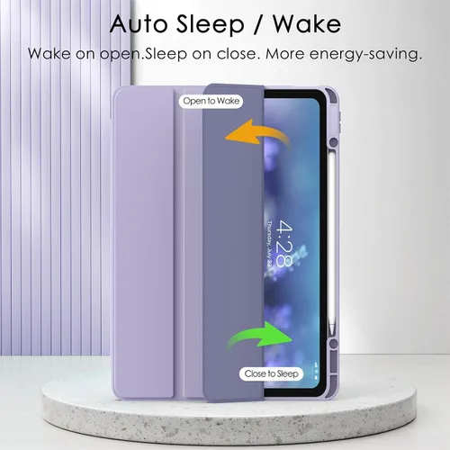 Miniatura 7 de Soke Funda para iPad Air de 13 pulgadas (M3 2025/M2 2024) con soporte para lápices, [Encendido/apagado automático + protección de la cámara] a