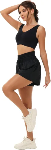 Miniatura 40 de Blaosn Pantalones cortos atléticos fluidos para mujer, gimnasio, yoga, entrenamiento, correr, pantalones cortos de tenis, falda falda linda, ropa