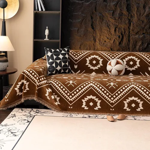 Miniatura 12 de VClife Funda de Sofá XL de Chenilla para Sofá de 3 Cojines, Fundas de Sofá Modernas a Rayas Beige Chocolate para Niños Lavables Protector de Sofá 07