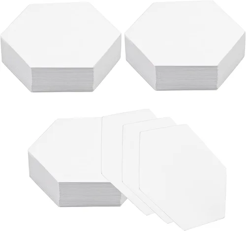 Miniatura 10 de 100 Formas Hexagonales de Papel para Piezas, Plantillas de Papel para Piezas, Plantillas de Acolchado para Uso en Proyectos de Acolchado, Costura