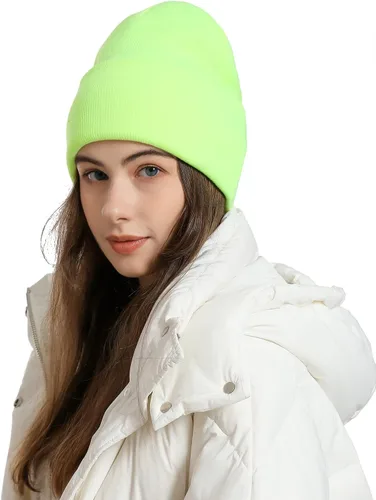 Miniatura 2 de ecodudo Gorros de acrílico para mujeres y hombres, gorro de punto suave y cálido con puños
