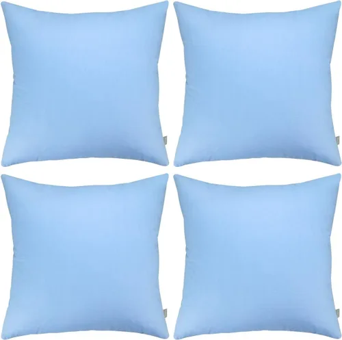 Miniatura 75 de Thmyo - Paquete de 4 fundas de almohada decorativas de 100 % algodón para lumbar, cómodas, sólidas, para Navidad/Halloween, fundas de cojín Blanco
