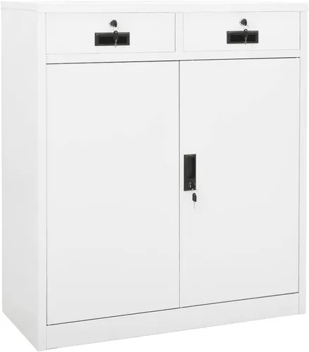 Miniatura 31 de Archivador de metal de 2 cajones, archivador de acero para oficina con cerradura para el hogar y la oficina, 35.4 x 18.1 x 28.5 pulgadas (blanco)