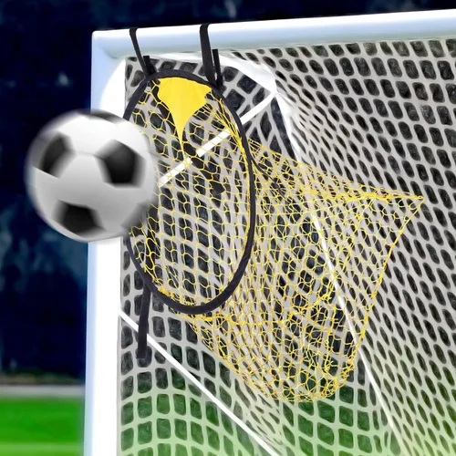 Miniatura 5 de 4 redes de objetivos de fútbol – Ayudas de entrenamiento amarillas de alta visibilidad para precisión de tiro de fútbol, fibra de vidrio duradera