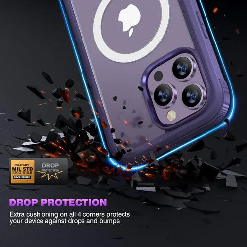 Miniatura 281 de Diaclara Funda diseñada para iPhone 16, mejorada [protección completa de la cámara], carcasa resistente de cuerpo completo con protector de pantalla
